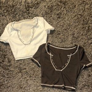 Stylish Kids' White and Dark Gray Tops